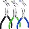 3 Pieces Jewelry Pliers Set Includes 6-in-1 Bail Making Looping Nylon Nose Bent Nose Pliers for DIY Jewelry Beading Making Crafts Tool Wedding Easter Day Supplies